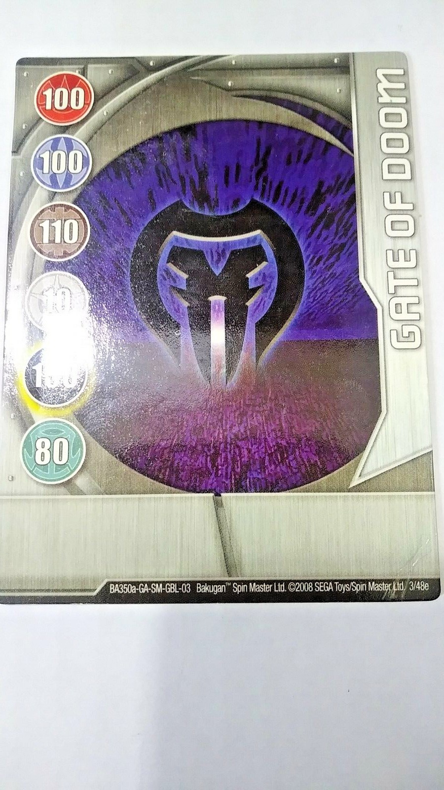 Bakugan Collectible Card Gate of Doom Metal  Card Game: