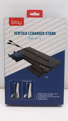 iPlay Vertical Charger Stand for PS5/PS5 D.E. with Dual Controller Charge Ports