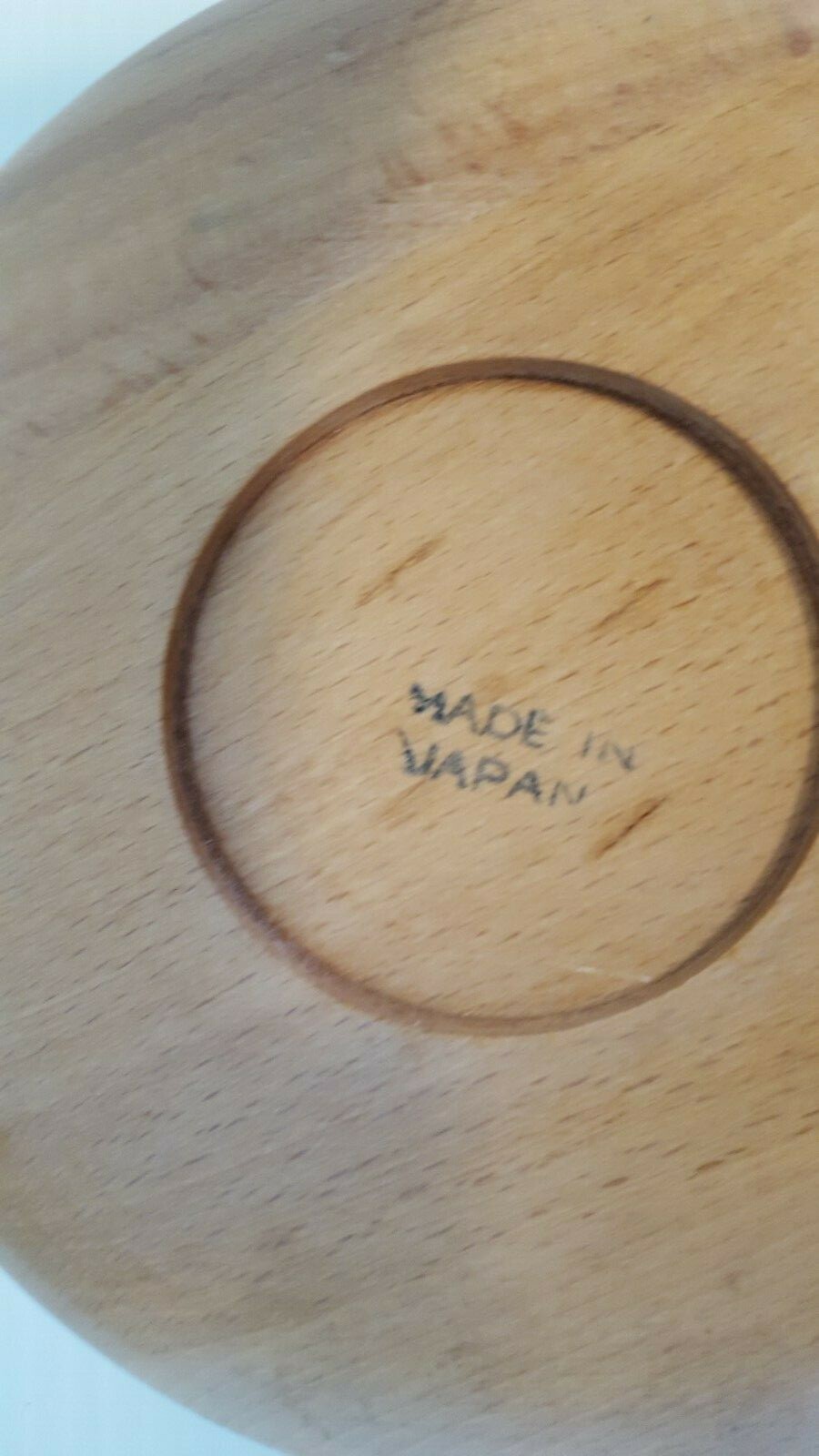 Vintage Hand Painted Wooden Snack Bowl with handle. Wall Decor