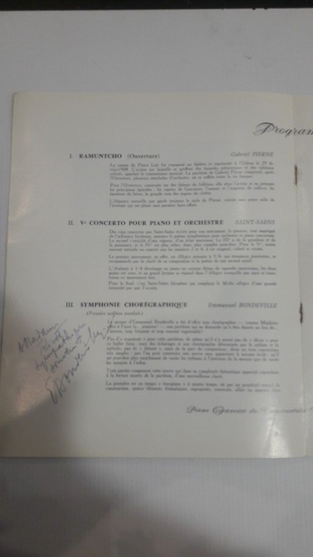 Autographe / Dedicace  Emmanuel Bondeville  Programme T. Des Arts Rouen 1965