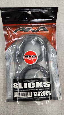 AKA EVO Slicks Front 2WD Buggy Tires w/Black Insert (2) (CLAY) 13225CB New NIP