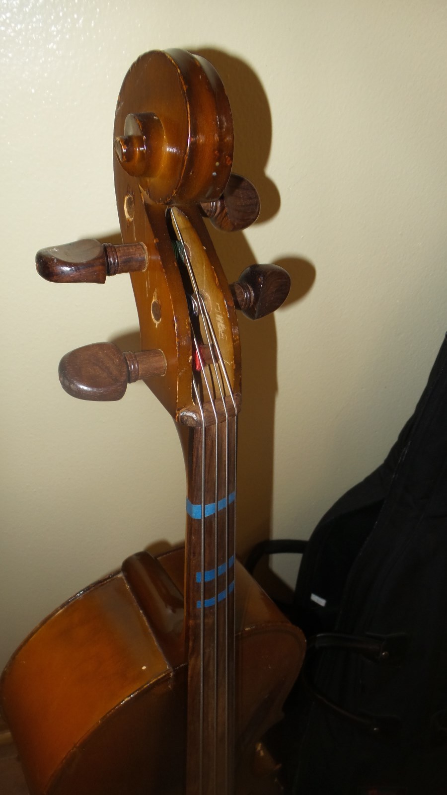 USA Vintage Engelhardt 1/2 Size Cello With Case, Rosewood Tuning Pegs