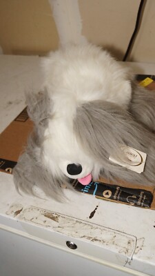  Dog Russ Caress Soft Pets Stuffed Animal Plush Toy White/gray Fluffy NWT