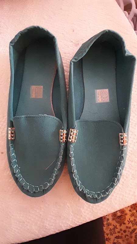 Mocassins, Style Daim, Couleur Bleu Roy, Pointure 40,5