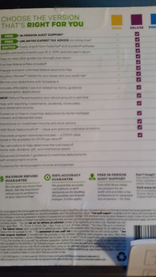 H&R Block Tax Software Deluxe  2015 Federal and State