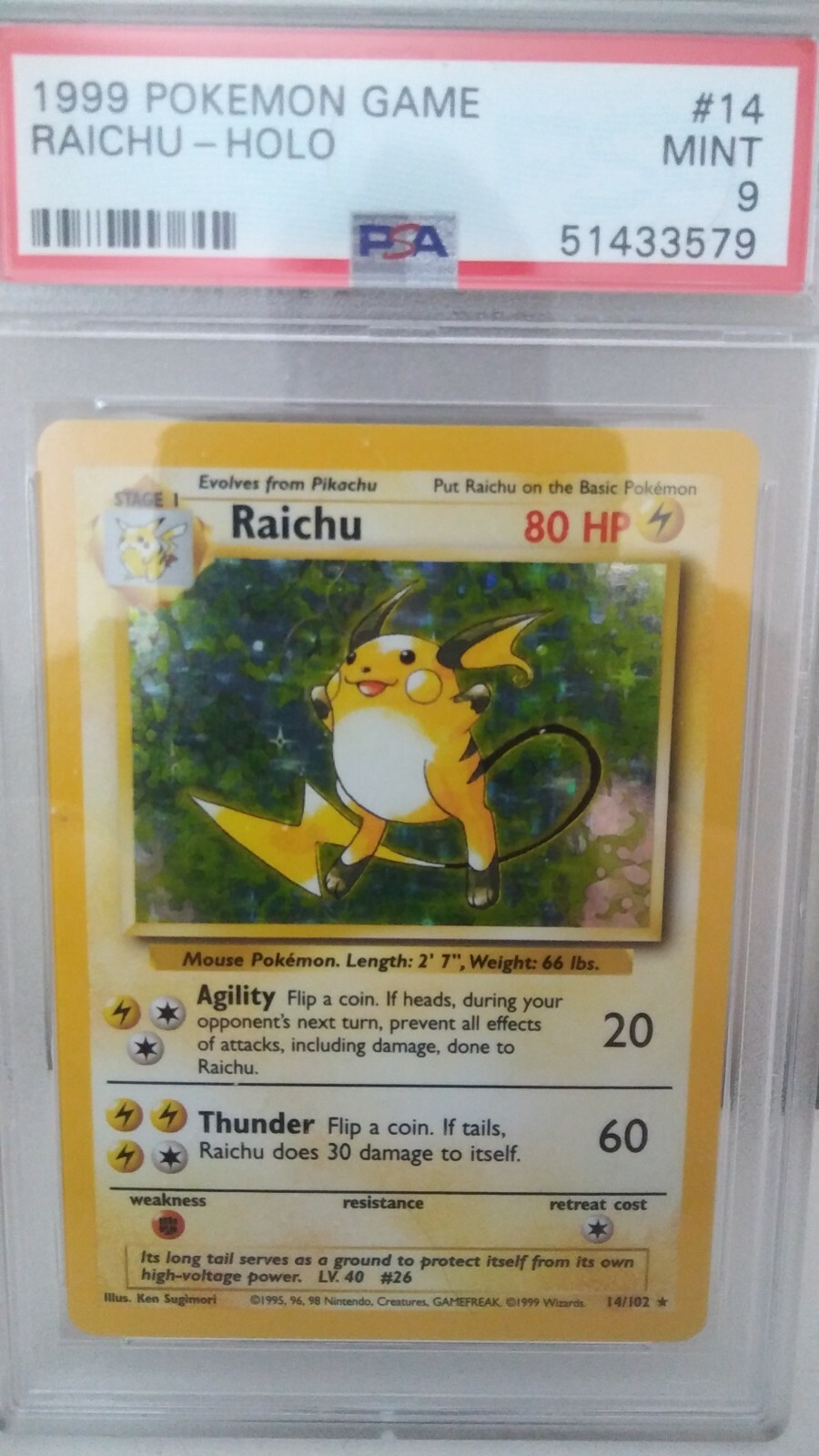 1999年 Pokemon Game Raichu-Holo 1st Ed. 1999 Pokemon Fossil #14 Raichu Holo 1st Edition CGC 9 | eBay