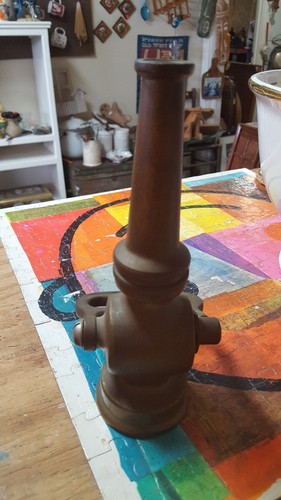 Antique Elkhart Brass Mfg Co  Fireman Fire Hose Nozzle