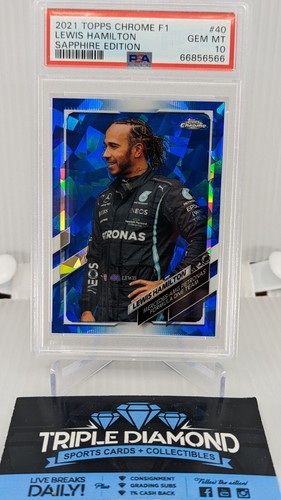 2021 Topps Chrome F1 Lewis Hamilton Sapphire Edition #40 PSA