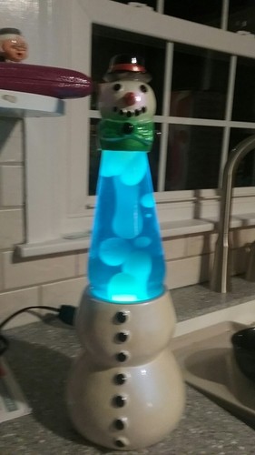 Vintage Original Holiday Series Christmas SNOWMAN Lava Lamp Light  (Frosty)
