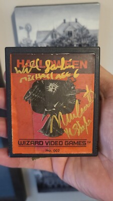 Michael Myers Halloween Atari 2600 Wizard Games Video Game x2 Autograph JSA