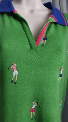 Rafaella Golf Polo Tank Shirt Women Size XL Lady Golfer Graphic 100% Cotton
