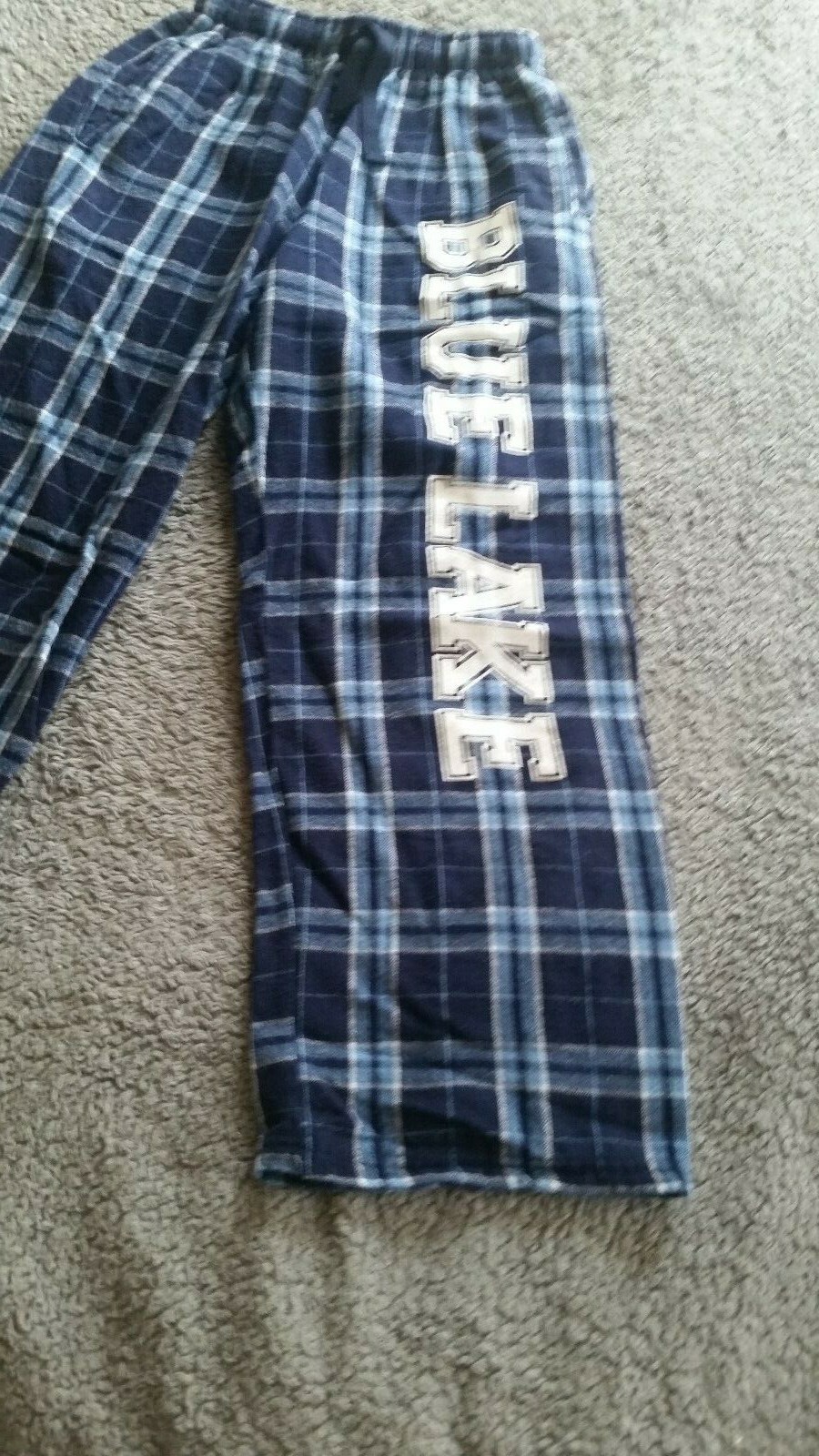 Blue Lake Fine Arts Camp Blue Plaid Flannel Pajama Pants Youth M 10-12
