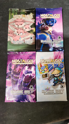 Nostalgix Base Set Booster Pack 4 Packs 1 Pack of Each Art 1st Edition