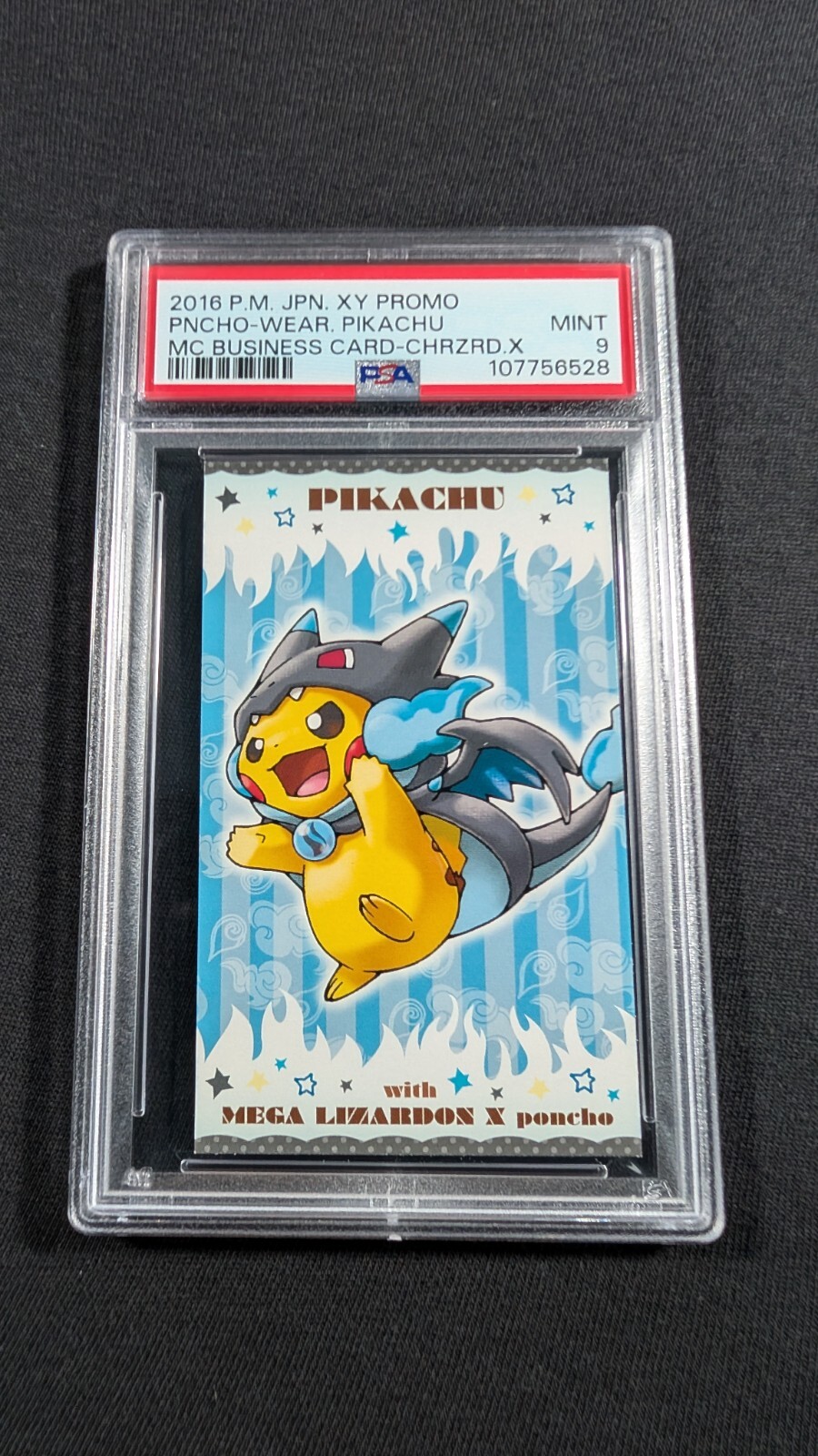 Pokemon Japanese Mega Charizard X Poncho Pikachu PSA 9 MINT