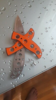 Spyderco Mule team Custom Knife Scales orange black 