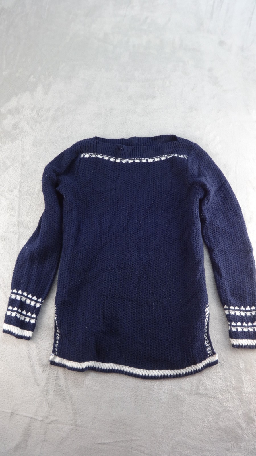 Ann Taylor Loft Sweater Womens Small Blue Cotton Blend Long Sleeve Boat Neck