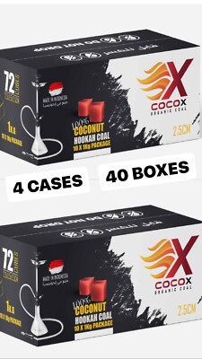CoCoX Organic coconut hookah charcoal, no chemicals, burns longer,2880cubes40Kgs