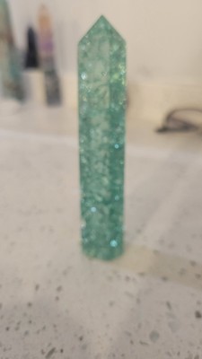 Blue Crystal Quartz Crack Tower Point Healing Meditation  Home Decor Gift