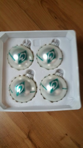  Werder Bremen 4 Weihnachtskugeln Christbaumkugeln Tannenbaumkugeln