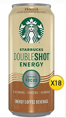 Starbucks Doubleshot Energy Espresso Coffee, Vanilla, 15 oz Cans (18 Pack)