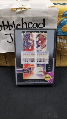 TECHNO CLASH SEGA GENESIS VIDEO GAME NO MANUAL, HAS POSTER