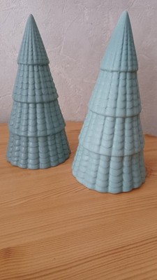Deco Noël  Lot De 2 Sapins en  Céramique verte de marque Boltze H=22,5cm 