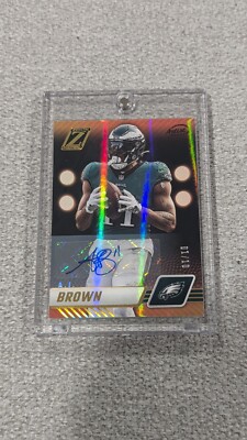 2023 Panini Zenith A.J. Brown Gold AUTO 01/10 #79 EAGLES