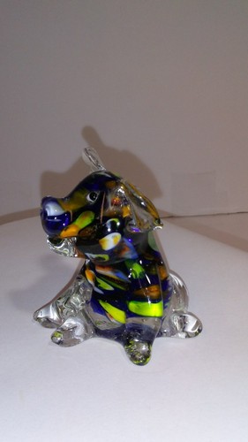 Glass Pig 2 inches high Multi-Colors
