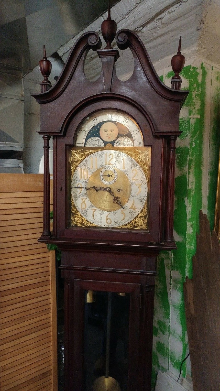Antique Grandfather Clock Mahogany Tall Case - Baltimore - BEAUTIFUL Condition!