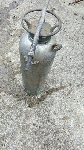vintage brass pyrene fire extinguisher soda acid 2 1/2 gallon