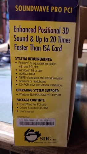 PCI SOUND CARD SOUNDWAVE PRO MODEL IC1607