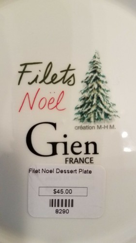 Gien Filets NOEL Dessert Salad Plate 9