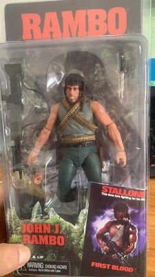 NECA RAMBO First Blood John J Rambo 7'' Action Figure Set Stallone IN STOCK