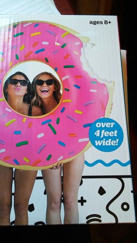 Big Mouth Inc. Giant Donut Pool Float Pink Frosting with Sprinkles Over 4 Feet