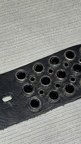 Pre-owned Handmade Robins Jean, Hand Made Leather Belt W/ Blk Swarovsky 100% Hand Made In Italy
