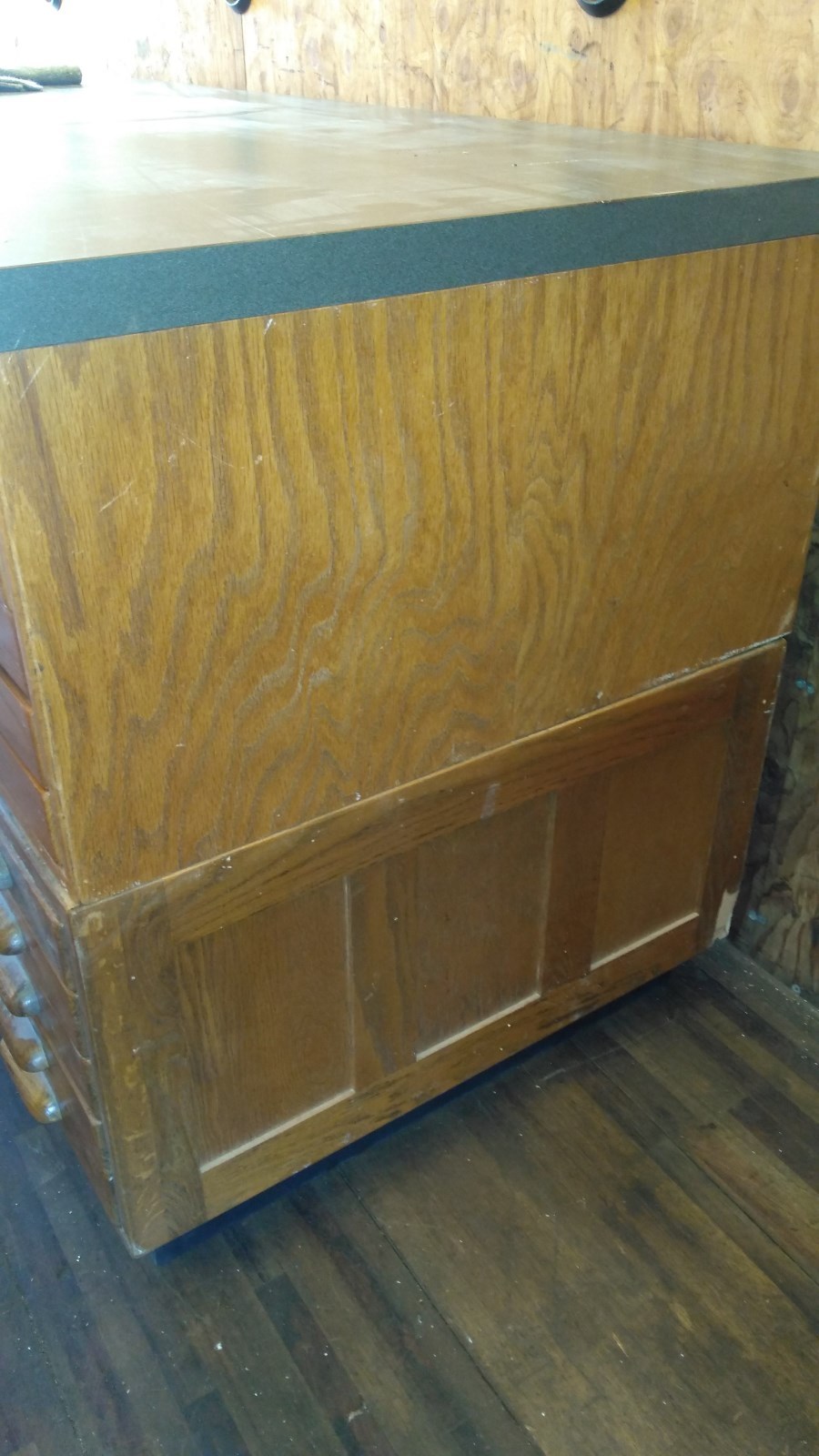 Mayline Oak Flat File Cabinet 20 Drawer unit with top and base Drafting