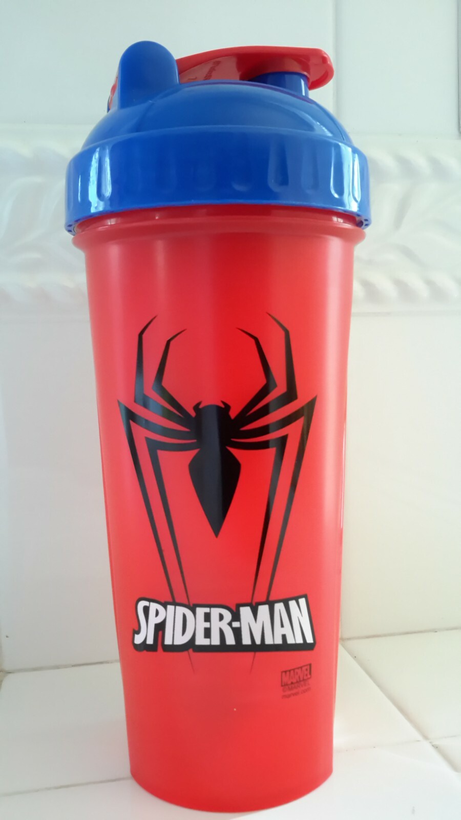 Performa Marvel Shaker Leak Free Protein Shaker Bottle 20 oz Spiderman EUC