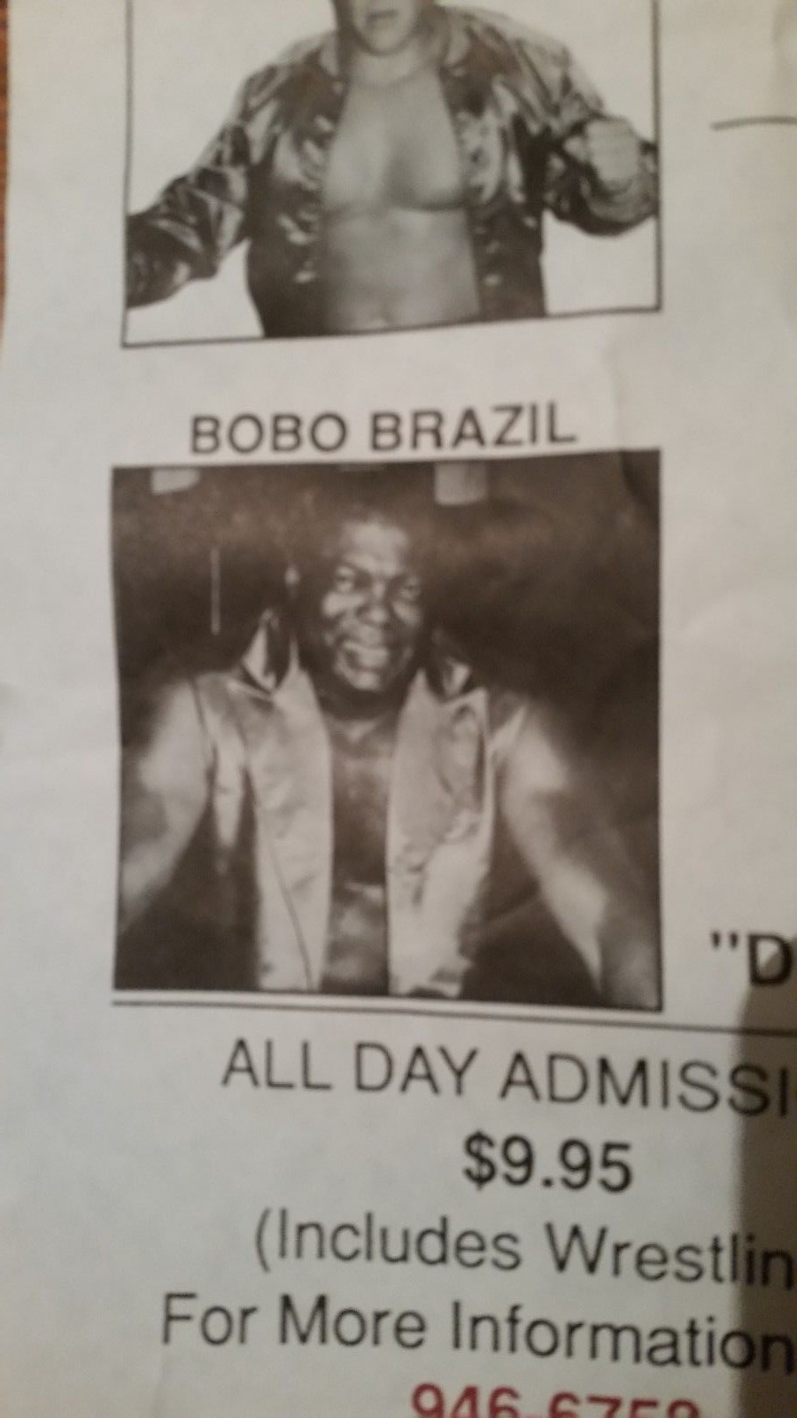 VINTAGE ORIGINAL WRESTLING PROMO POSTER BOBO BRAZIL & MORE!