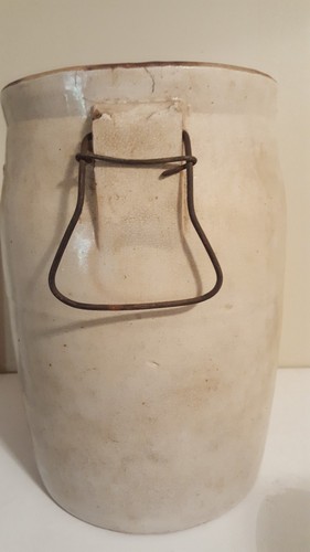 3 GALLON COBALT BLUE CROWN CHURN, STONEWARE, POTTERY