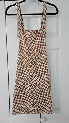 Moa Moa Size XL cream and tan check dress (jumper) NWT $46.