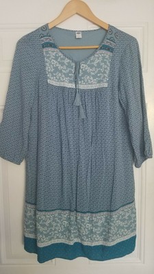 Women's Old Navy 100% Rayon Colorful Incredibly Soft Lined Relaxed Tunic Dress M