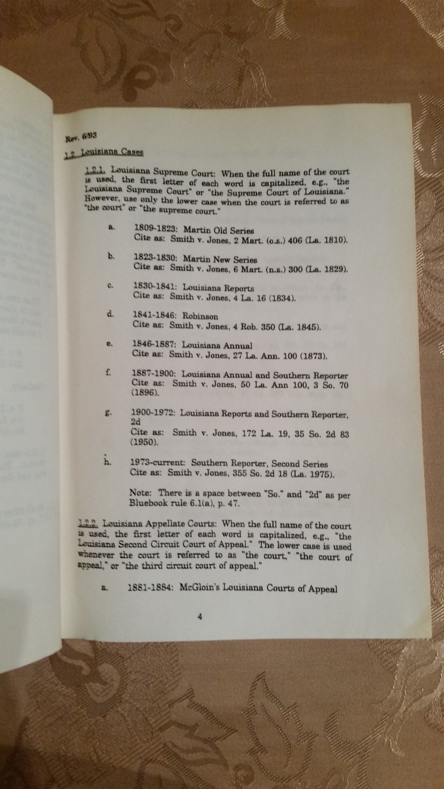 Streamlined Citations For The Louisiana Judge And Lawyer