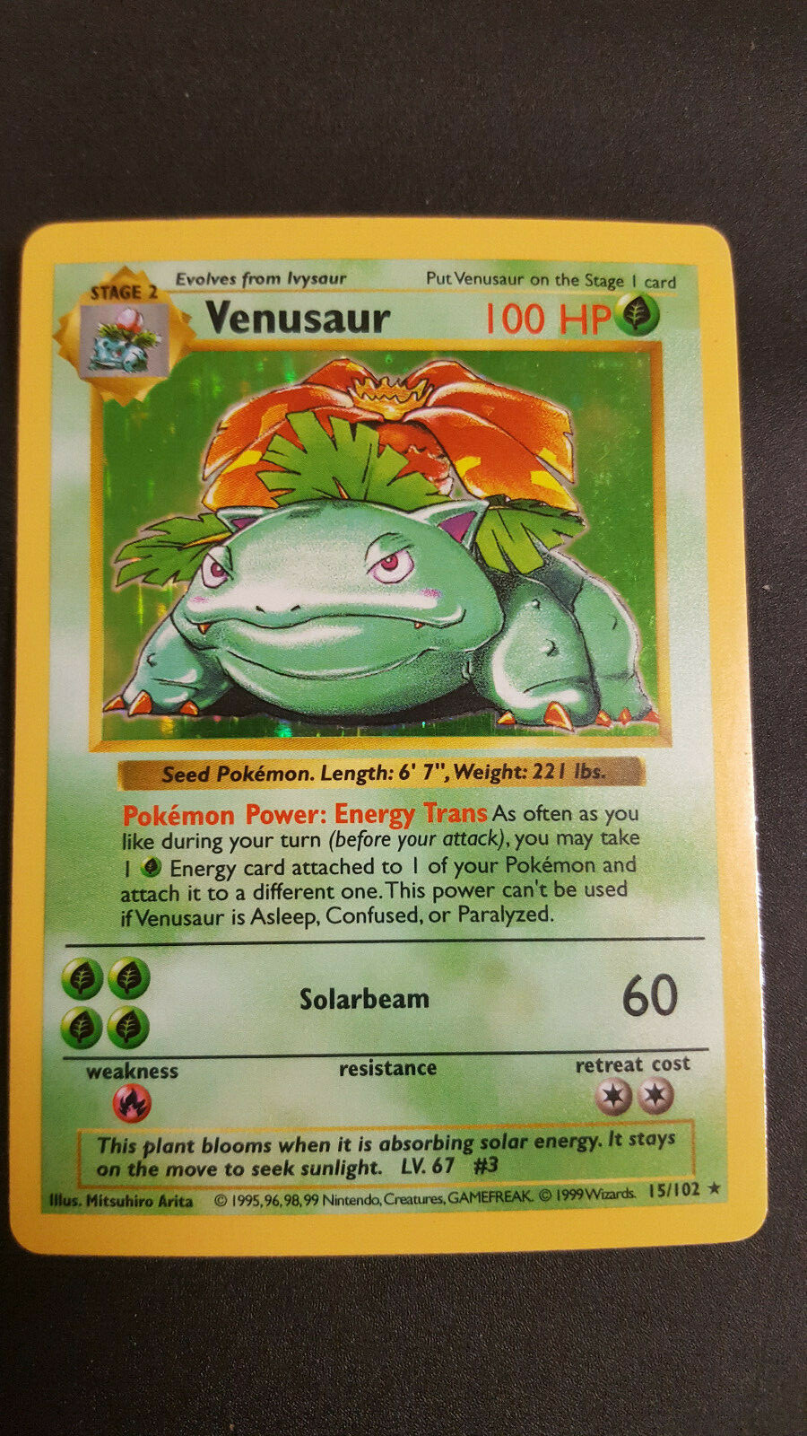 Venusaur 15/102 Base Set Holo Foil 1999 Pokemon Card Shadowless | eBay