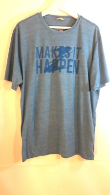 Elevate Men's XL Blue Make it Happen Short Sleeve Inspirational T- Shirt 