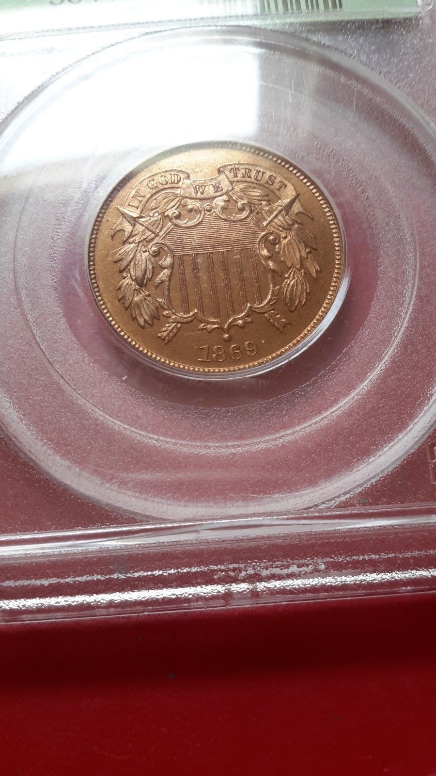 1869 2C  proof 66red pcgs nice!