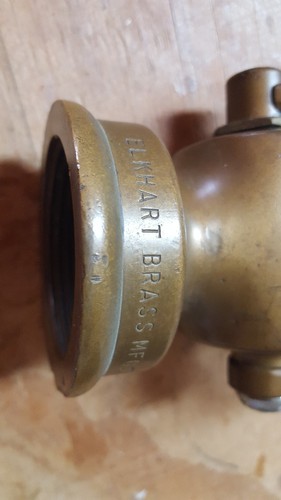 Antique Elkhart Brass Mfg Co  Fireman Fire Hose Nozzle