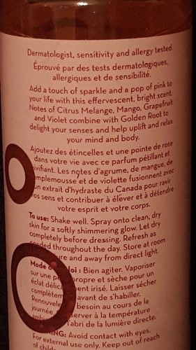 BeautiControl Pop of Pink Shimmering Fragrance spray New