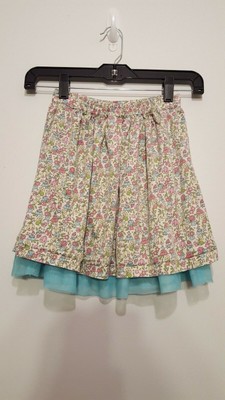 Liberty of London for Target Girl's Small 2-Tier Skirt! Floral Print and Solid!