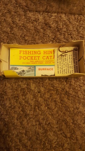 old vintage fred arbogast 1/4 oz hula popper lure in the box #1