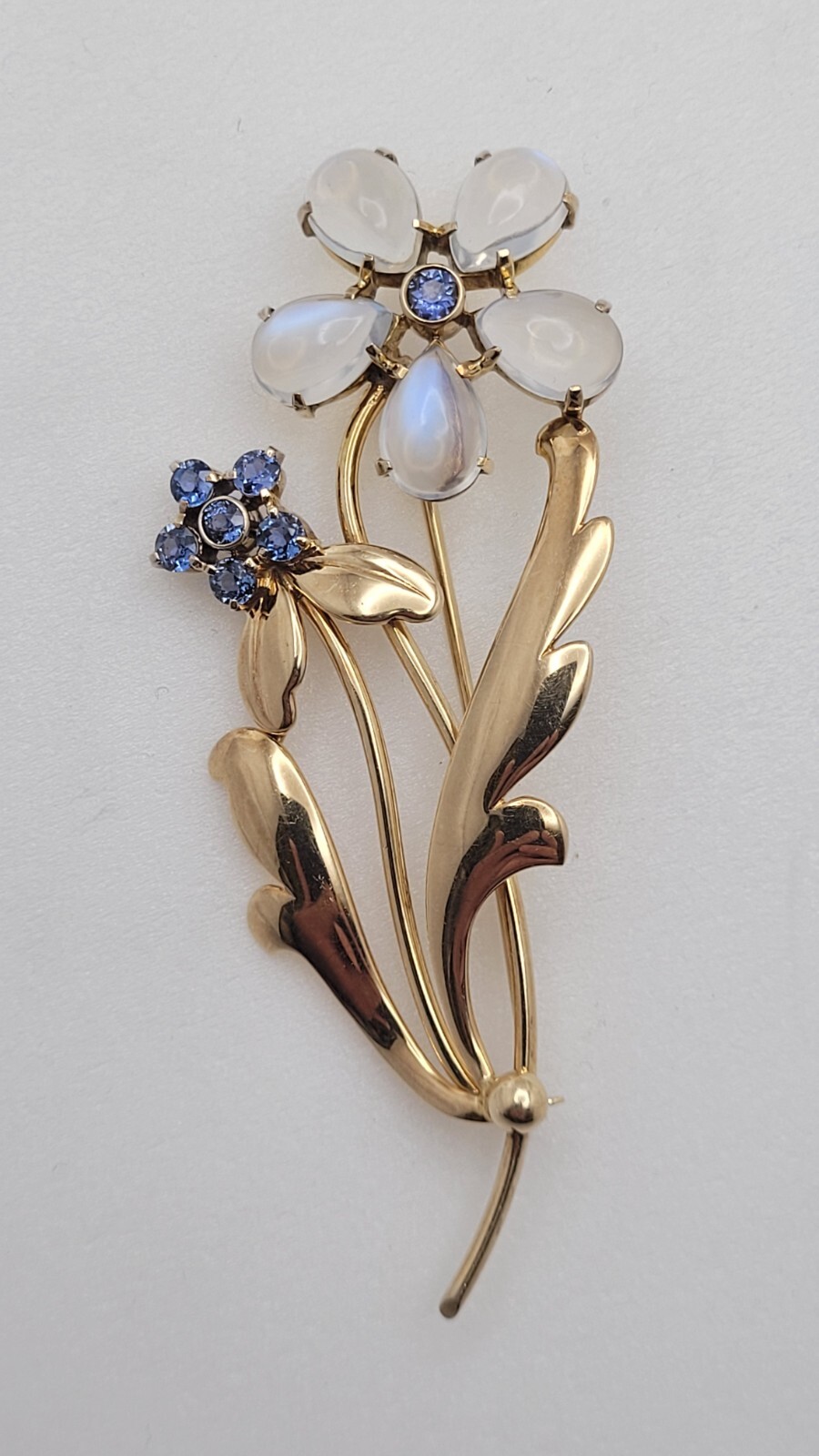 Vintage Tiffany & Co. 14K Yellow Gold Moonstone & Sapphire Vintage Tiffany & Co. 14K Yellow Gold Moonstone & Sapphire